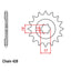 FRONT SPROCKET - STEEL 14T 428P (31-046-14)