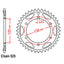 REAR SPROCKET - STEEL 38T 525P (32-MR7-38)