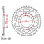 REAR SPROCKET - STEEL 42T 525P (42-B10-42)