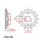 FRONT SPROCKET - STEEL 14T 428P (41-BE2-14)
