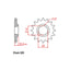 FRONT SPROCKET - STEEL 14T 520P (31-4D3-14)