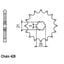 FRONT SPROCKET - STEEL 13T 428P (31-074-13)