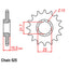FRONT SPROCKET - STEEL 15T 525P (31-233-15)
