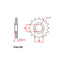 FRONT SPROCKET - STEEL 14T 520P (31-YC2-14)