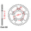REAR SPROCKET - STEEL 40T 520P (42-A01-40)
