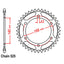 REAR SPROCKET - STEEL 41T 525P (42-B05-41)