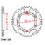 REAR SPROCKET - STEEL 51T 520P (42-B07-51)