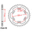 REAR SPROCKET - STEEL 40T 530P (42-BR1-40)