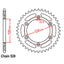 REAR SPROCKET - STEEL 46T 520P (42-D01-46)