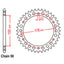 REAR SPROCKET - STEEL 43T 530P (42-T02-43)