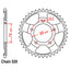 REAR SPROCKET - STEEL 41T 520P (32-KV3-41)