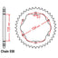 REAR SPROCKET - STEEL 40T 530P - 760 or 770 ADAPTOR REQUIRED
