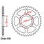 REAR SPROCKET - STEEL 46T 630P