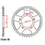REAR SPROCKET - STEEL 47T 530P (32-27A-47)