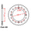 REAR SPROCKET - STEEL 46T 428P (32-39K-46)