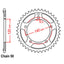 REAR SPROCKET - STEEL 42T 530P (32-40F-42)