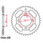 REAR SPROCKET - STEEL 45T 428P (32-45P-45)