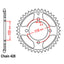 REAR SPROCKET - STEEL 54T 428P (32-056-54)