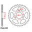 REAR SPROCKET - STEEL 47T 420P (32-169-47)