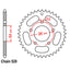 REAR SPROCKET - STEEL 50T 520P (32-KA2-50)
