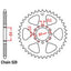 REAR SPROCKET - STEEL 39T 520P D/D (32-290-39)