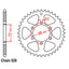 REAR SPROCKET - STEEL 42T 520P (32-324-42)