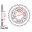 REAR SPROCKET - STEEL 41T 520P (32-443-41)