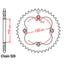 REAR SPROCKET - STEEL 39T 520P (32-HA2-39)