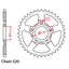 REAR SPROCKET - STEEL 50T 520P (32-KHA-50)