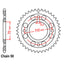 REAR SPROCKET - STEEL 36T 530P