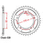REAR SPROCKET - STEEL 42T #530
