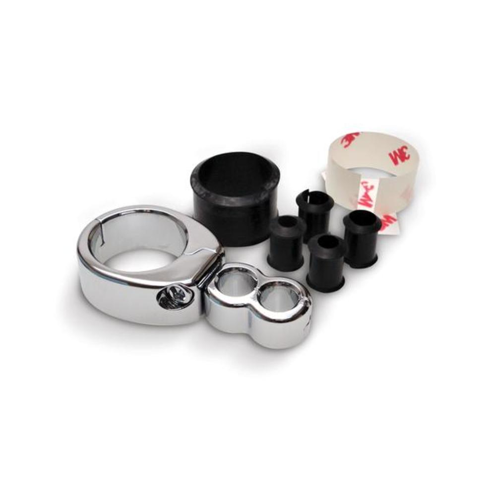 Cable Clamps, 1"-1 1/8" Dual Throttle/Clutch, Chrome