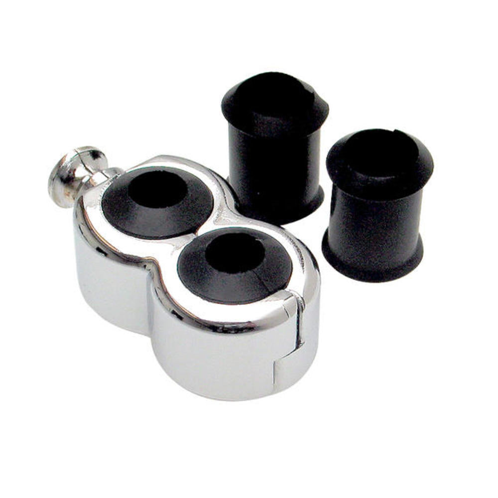Dual Cable Holder for 15/64, 9/32, 5/16 & 11/32 Cables, Chrome