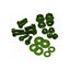 Bolt, Flange, M8xP1.25x20mm, Olive Green, PK-10