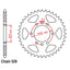 REAR SPROCKET - STEEL 44T 520P (42-K09-44)