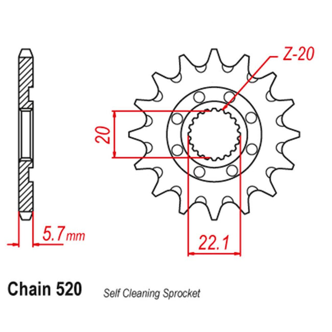 FRONT SPROCKET - STEEL  13T 520P (31-5NL-13) Hover Image