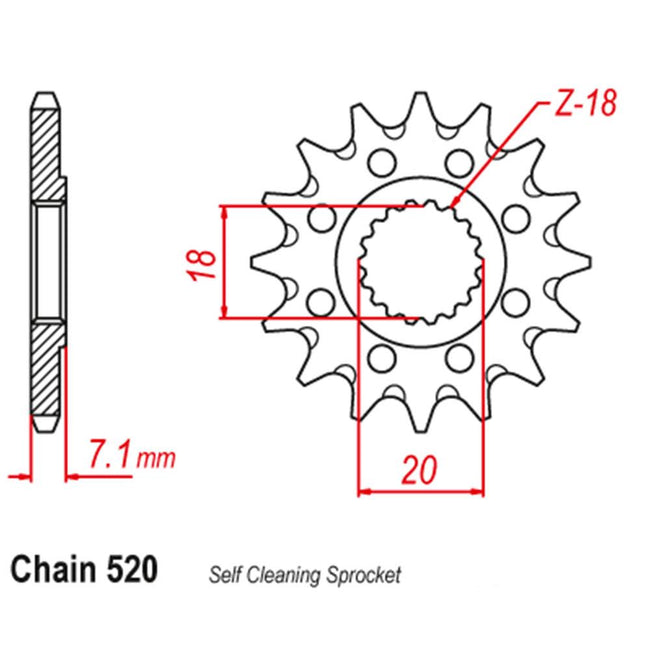 FRONT SPROCKET - STEEL  13T 520P (31-415-13) Hover Image