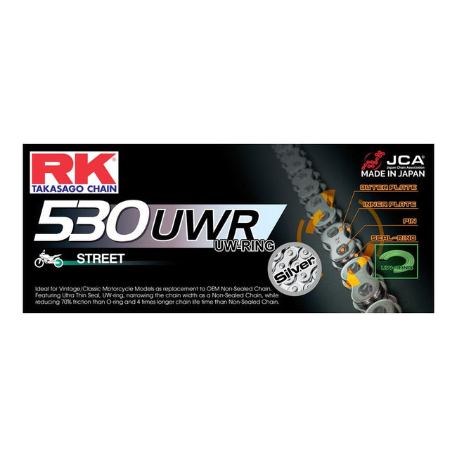 RK CHAIN 530UWR - 120 LINK - SILVER Hover Image