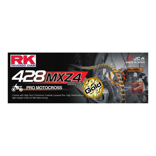 RK CHAIN 428MXZ4 - 136 LINK - GOLD Hover Image