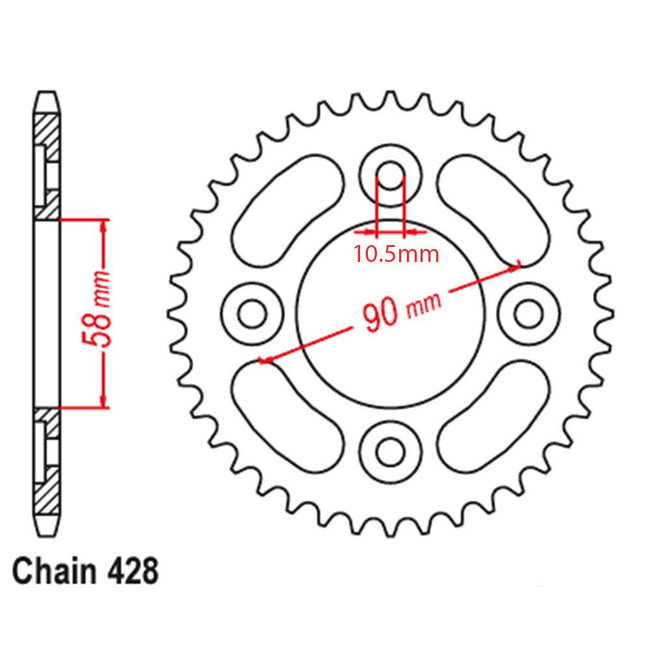REAR SPROCKET - STEEL 37T 428P GROM 22' Hover Image