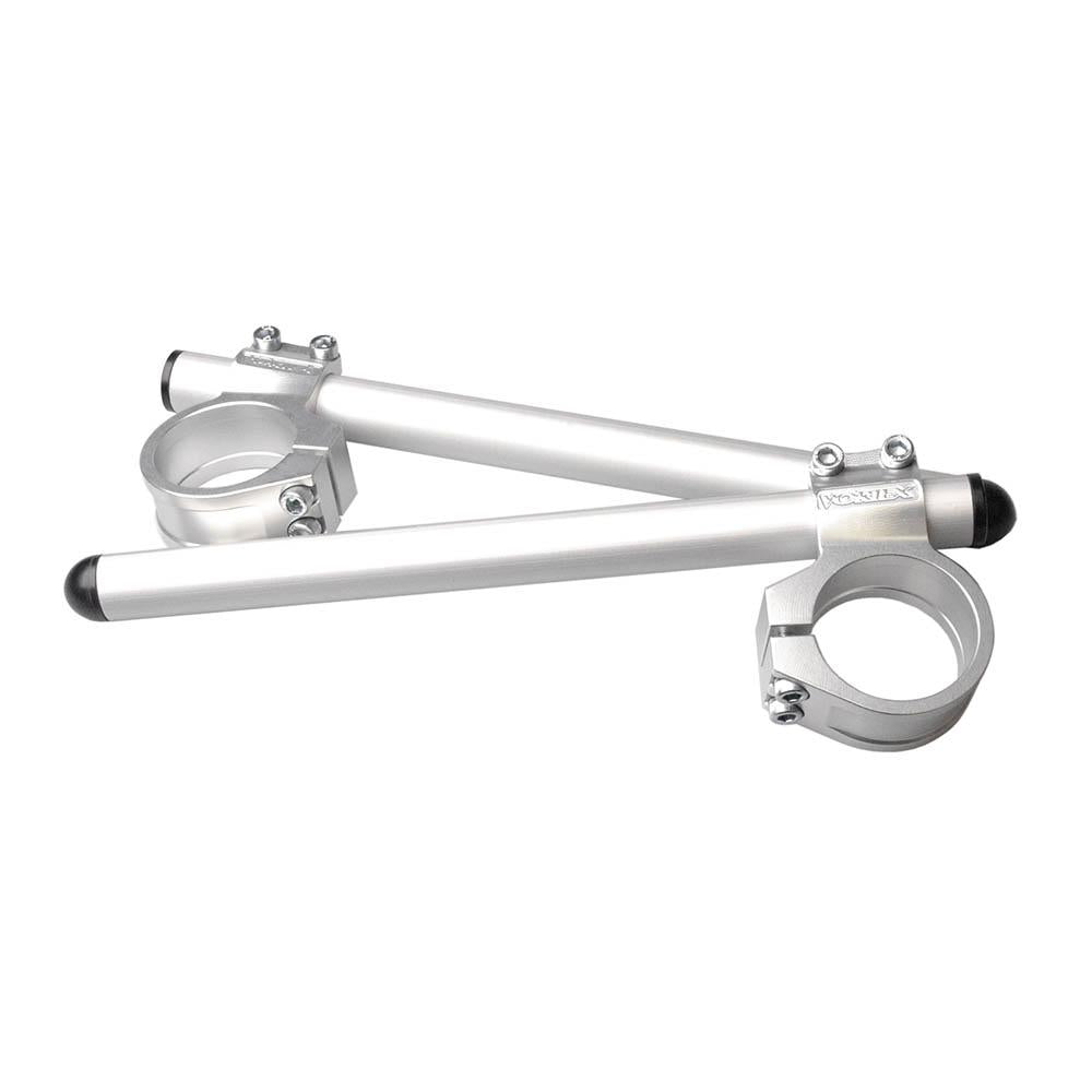 VORTEX - CLIP ON HANDLEBARS 7 DEGREE : SILVER 38MM [PAIR]