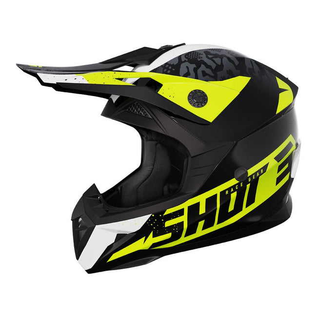 Shot Pulse Kid Helmet Airfit Black/White/Neon Yellow Hover Image