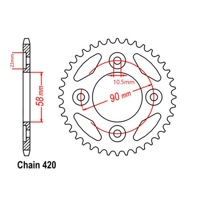 REAR SPROCKET - STEEL 37T 420P GROM 22' Hover Image