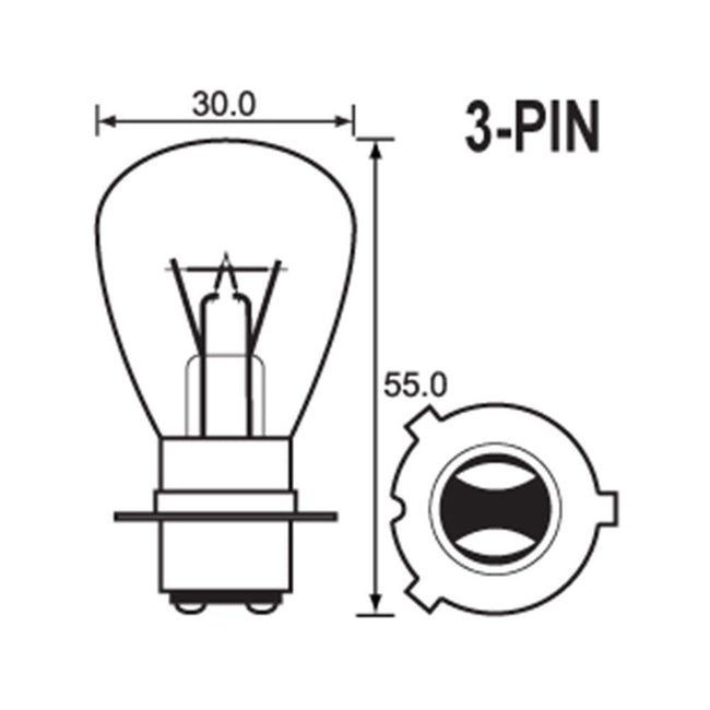 BULB - HEADLIGHT 6V 35/35W - P15D-3 Hover Image