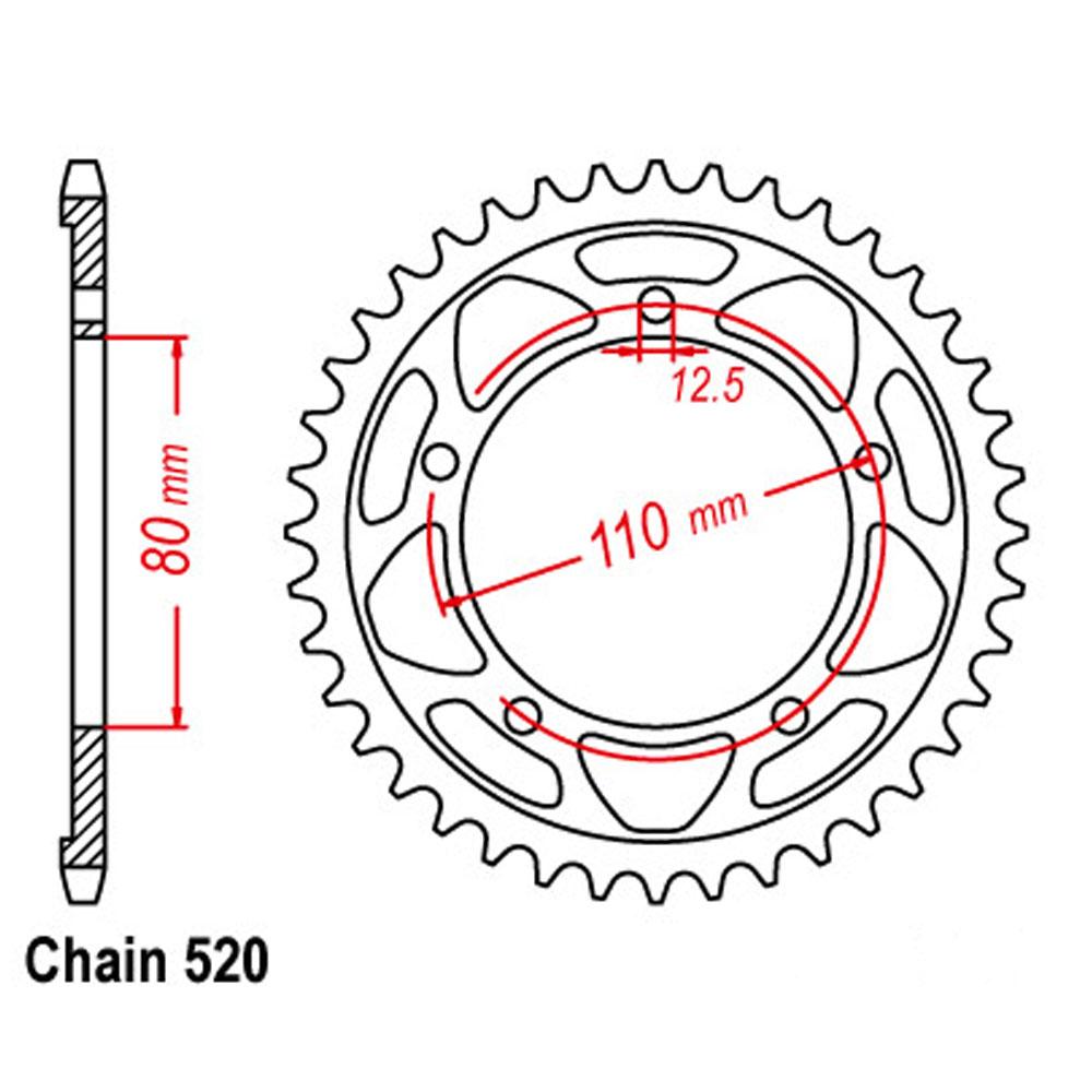 REAR SPROCKET - STEEL 45T 520P (32-MLC-45)