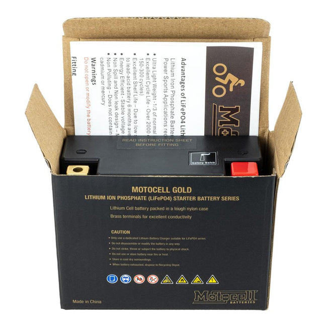 MOTOCELL LITHIUM GOLD MLG12L BATTERY 29.4WH LiFePO4 Main Image