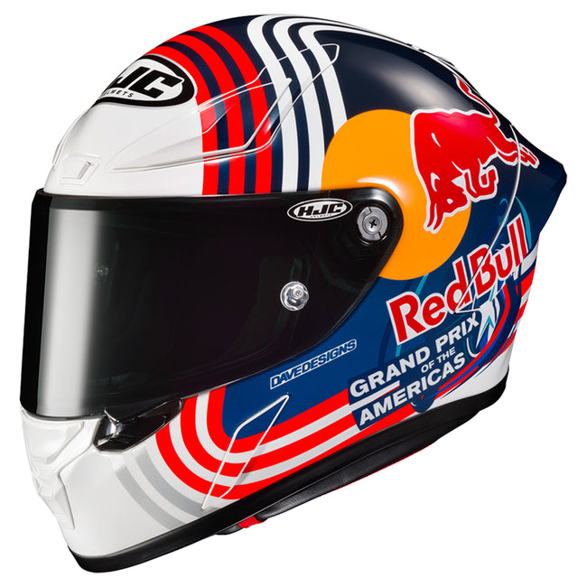 HJC RPHA 1 Mini Helmet - Austin Red Bull Replica Hover Image