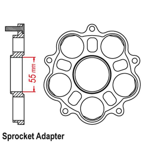JT  REAR ALLOY SPROCKET ADAPTOR : DUCATI 750B (5 BOLT) Main Image