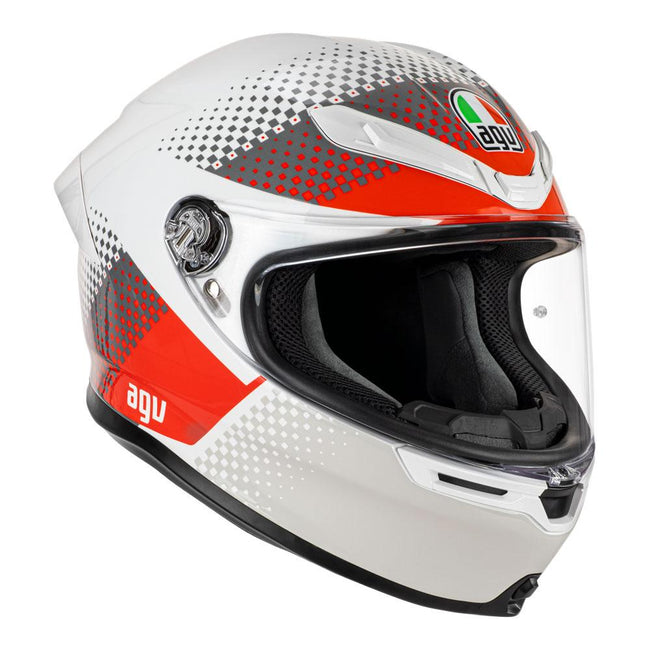 AGV K6 S - FISION WHITE/RED/LIGHT GREY Hover Image