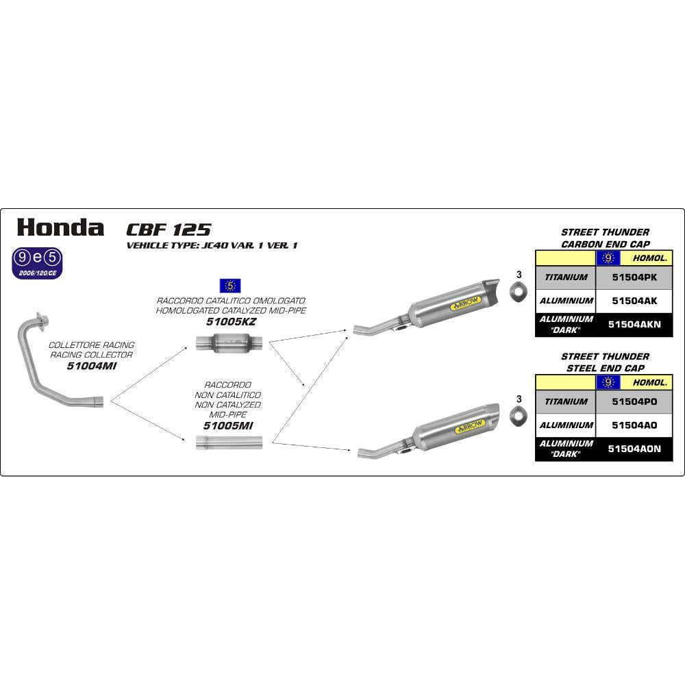 ARROW 51005MI Link Pipe - Stainless Non Cat